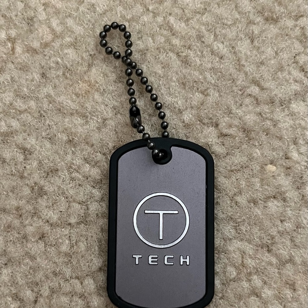 TUMI Tech Black Metal Dog Tag Logo Luggage Travel Bag ID Tag